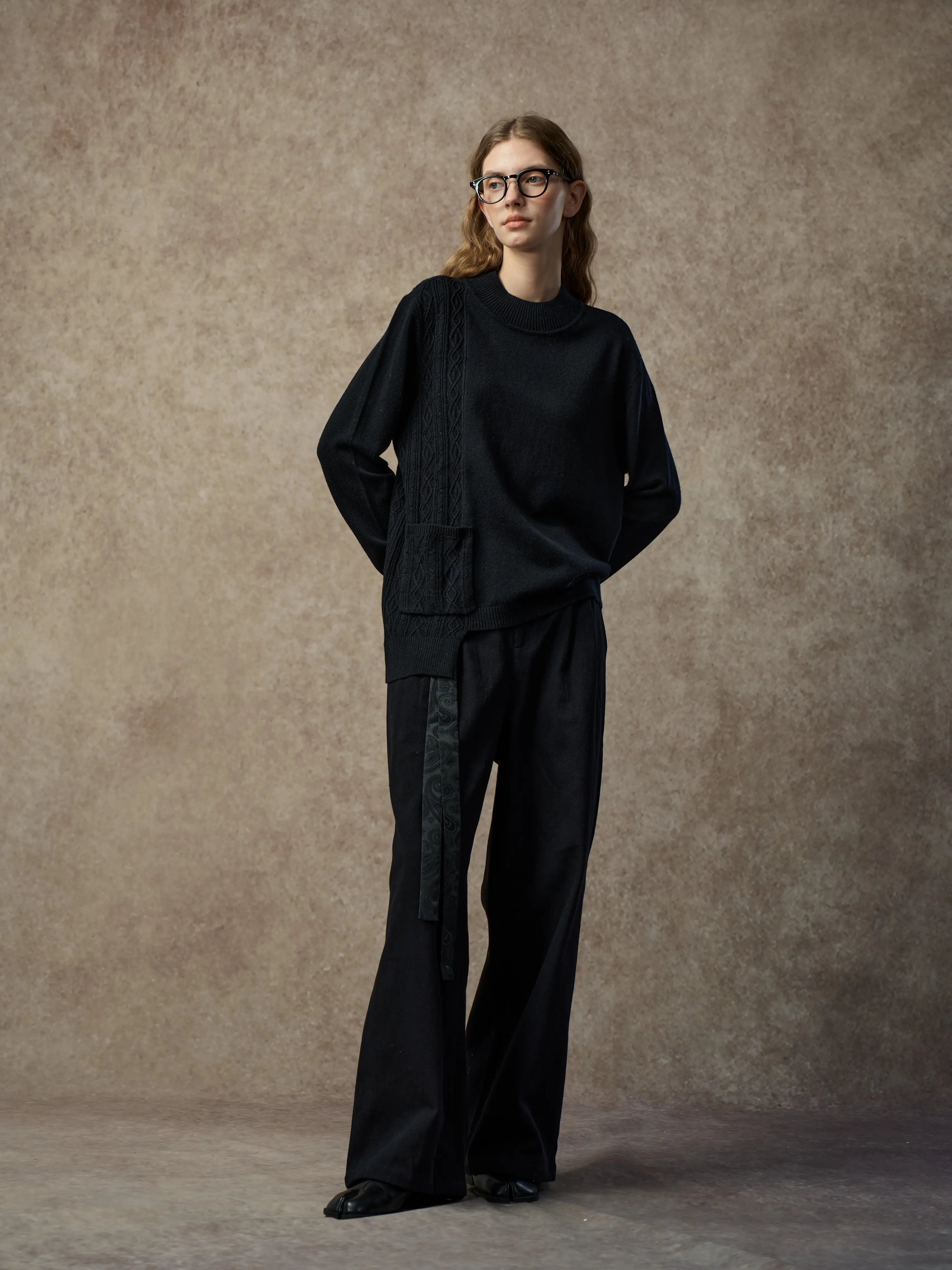 Famecoco Signature Wool-Blend Patchwork Sweater