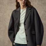 Famecoco 100% Merino Wool Tailored A-Line Belted Coat