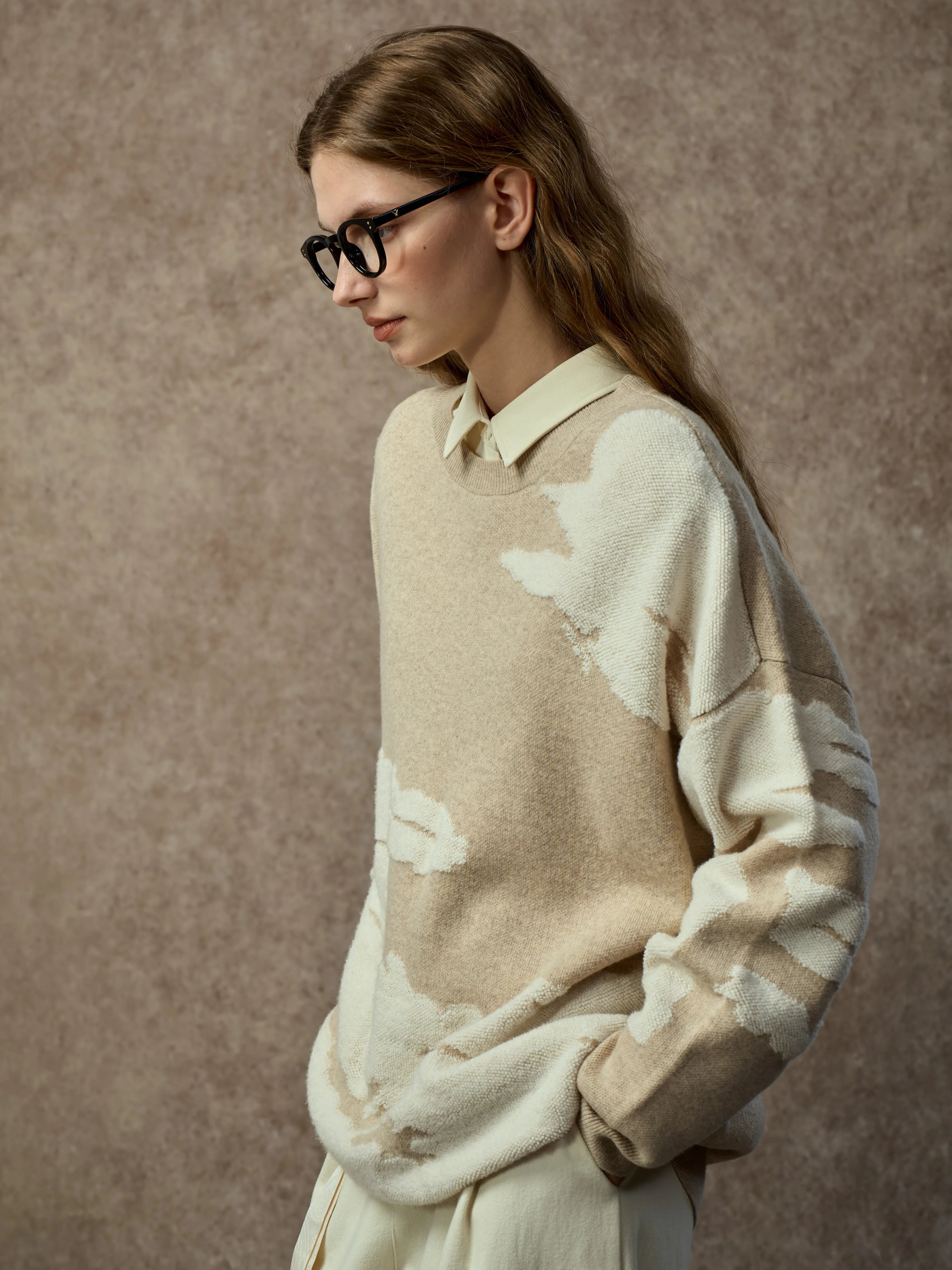 Famecoco Classic Relaxed Wool-Blend Pullover Sweater