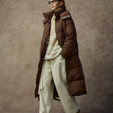 Famecoco Ultra Long Hooded Down Puffer Coat
