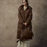Famecoco Ultra Long Hooded Down Puffer Coat