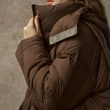 Famecoco Ultra Long Hooded Down Puffer Coat