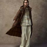 Famecoco Ultra Long Hooded Down Puffer Coat