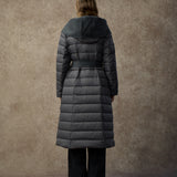 Famecoco Ultra-Light Long Belted Hooded Down Coat