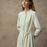 Famecoco Modern Oriental Waist-Tied Midi Dress