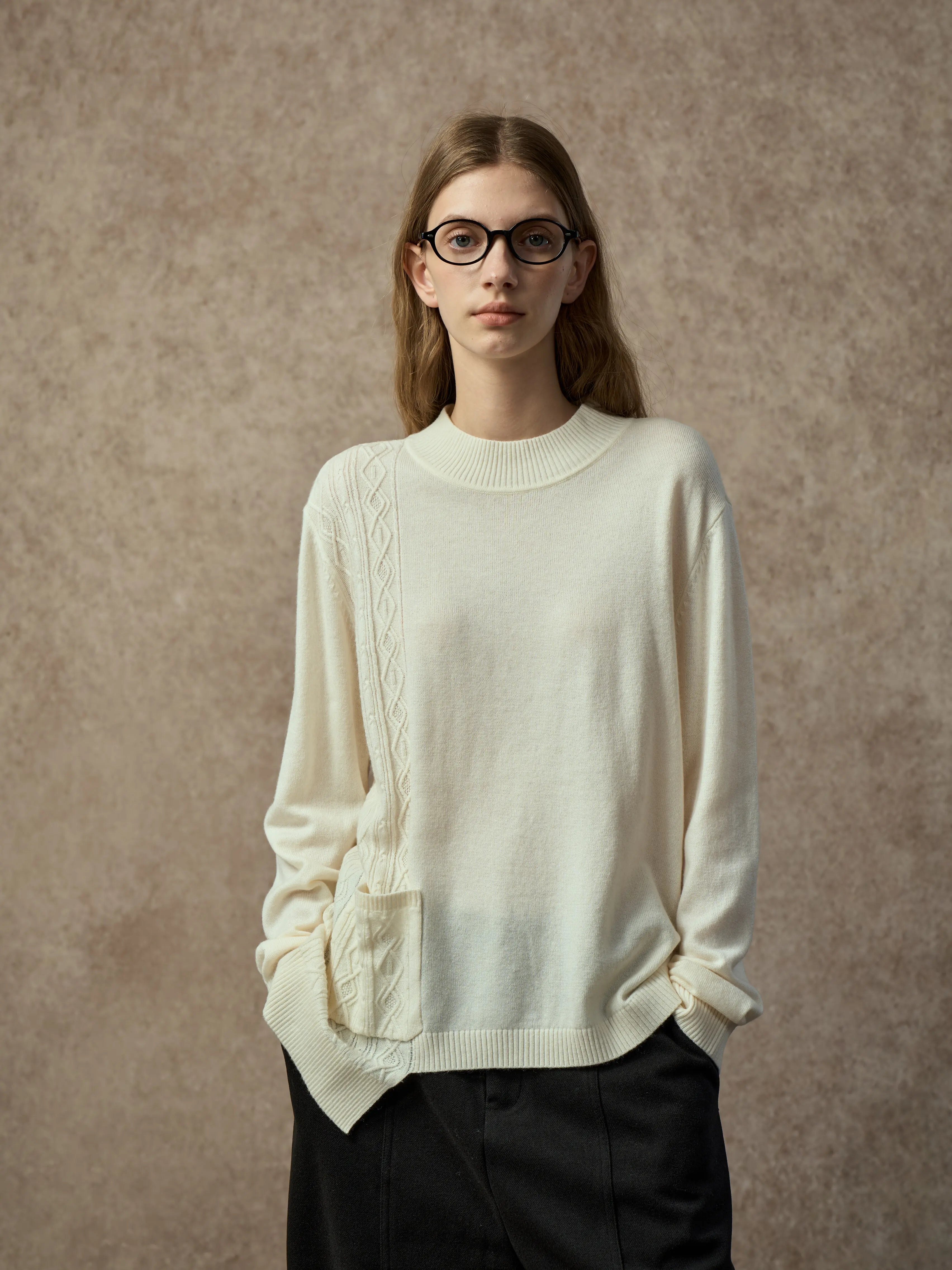 Famecoco Signature Wool-Blend Patchwork Sweater