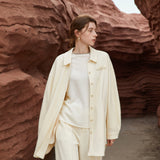 Famecoco Oversized Lyocell Wool Shirt Jacket