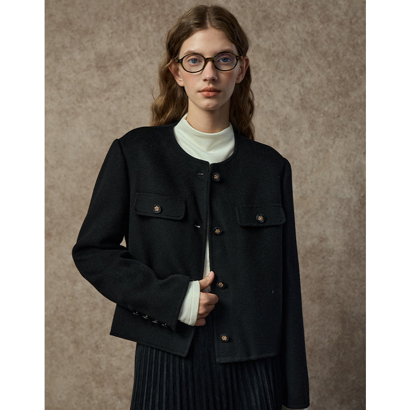 Famecoco Signature 100% Wool Cropped Jacket