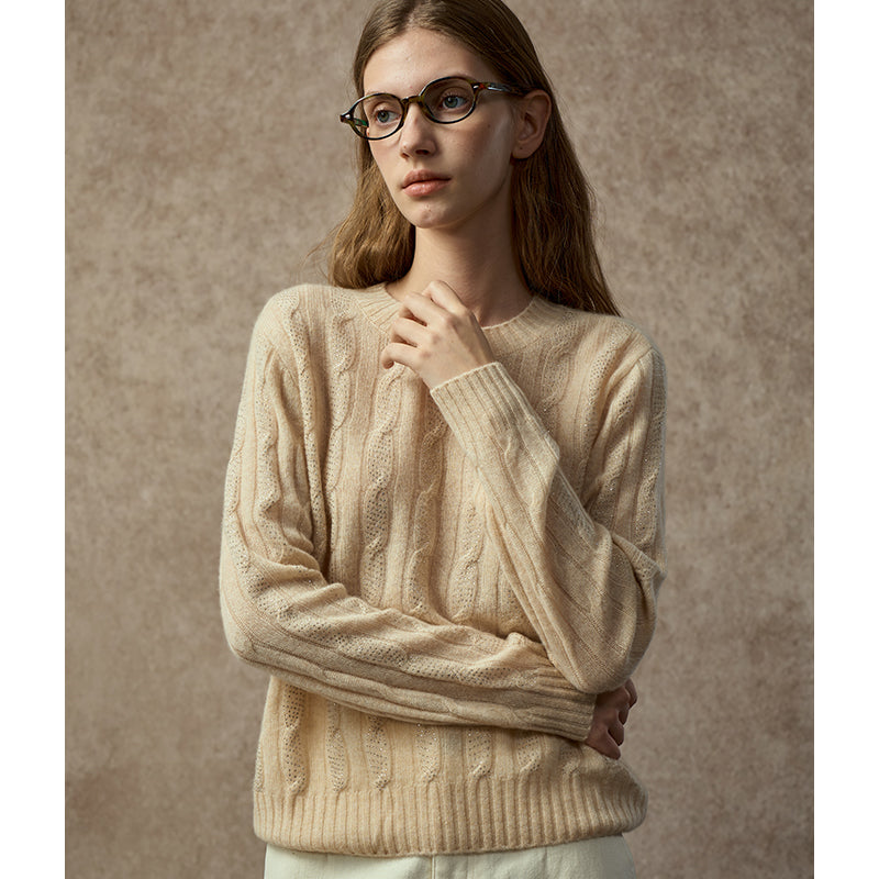 Famecoco 100% Cashmere Cable Pullover Sweater – INNROE