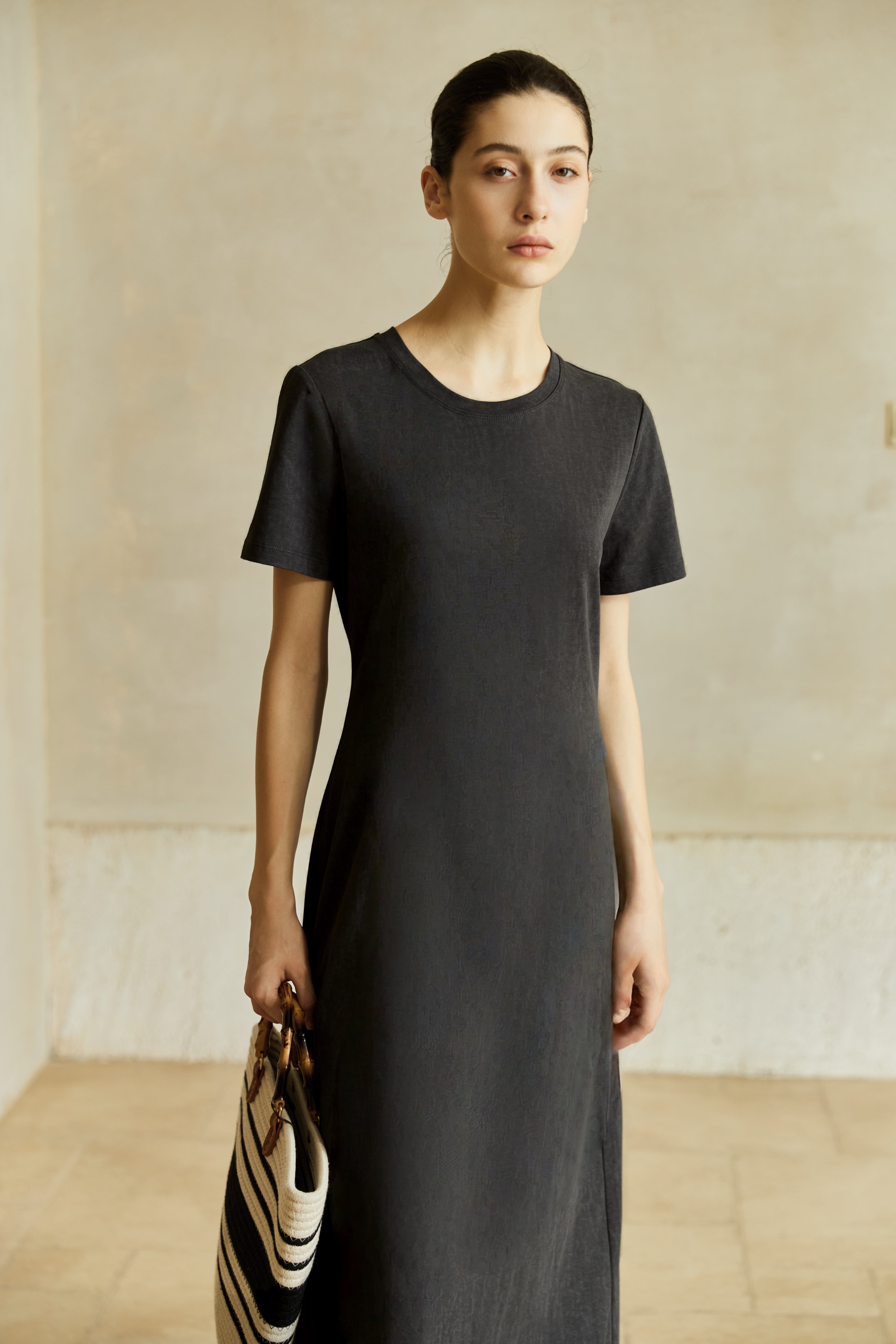 Famecoco Signature Relaxed Fit A-Line Maxi Dress