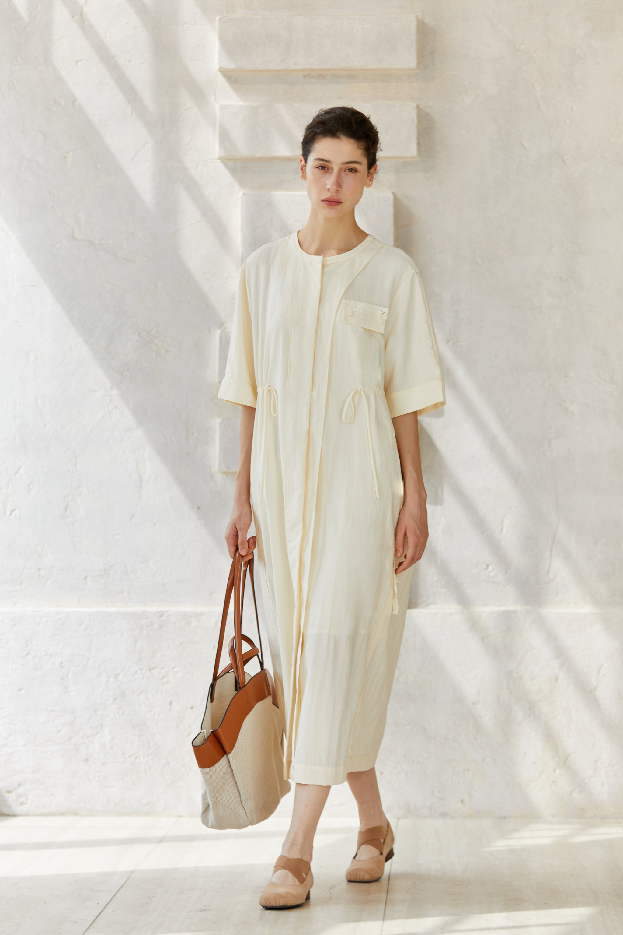 Famecoco Shirt Style Maxi Dress
