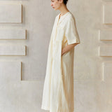 Famecoco Shirt Style Maxi Dress