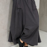 Lyocell Draped Barrel Maxi Skirt