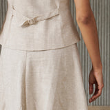 Lyocell-Ramie Vest & Midi Skirt Set