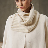 Wool Lyocell Coat with Knit Scarf