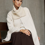 Wool Lyocell Coat with Knit Scarf