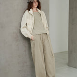 Wool-Sleeve Down Puffer Jacket