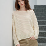 Textured Stripe Wool Sweater