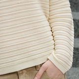 Textured Stripe Wool Sweater