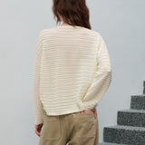Textured Stripe Wool Sweater