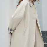 Embroidered Cuff Cotton Linen Coat
