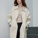 Embroidered Cuff Cotton Linen Coat