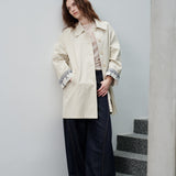 Embroidered Cuff Cotton Linen Coat