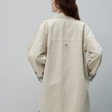 Embroidered Cuff Cotton Linen Coat