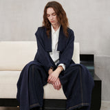 Tonal Jacquard Longline Trench Coat