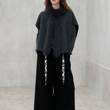 Fur-Trim Wool Vest