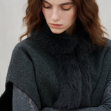 Fur-Trim Wool Vest
