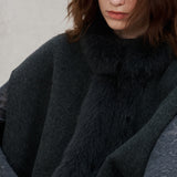Fur-Trim Wool Vest