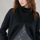 Wool Lyocell Coat with Knit Scarf