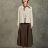 Famecoco 100% Cotton Short Blazer with Single Button