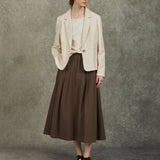 Famecoco 100% Cotton Short Blazer with Single Button