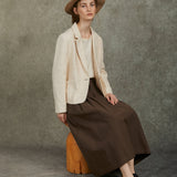 Famecoco 100% Cotton Short Blazer with Single Button