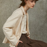 Famecoco 100% Cotton Short Blazer with Single Button