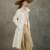 Famecoco Signature 100% Cotton High-Collar Trench Coat