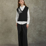 Famecoco Jacquard Landscape Knit Vest