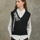 Famecoco Jacquard Landscape Knit Vest