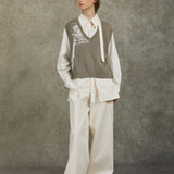 Famecoco Jacquard Landscape Knit Vest