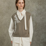 Famecoco Jacquard Landscape Knit Vest