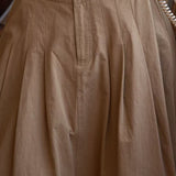 Famecoco Pleated Cotton Midi Skirt