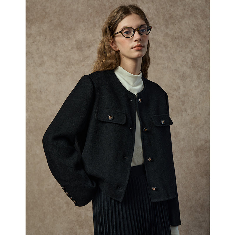 Famecoco Signature 100% Wool Cropped Jacket