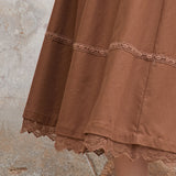 Famecoco Lace-Trim Midi Skirt