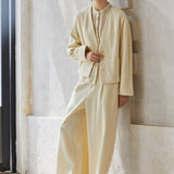 Famecoco 100% Cotton Wide-Leg Corduroy Pants