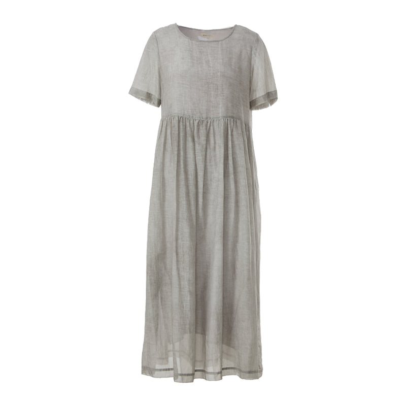 Famecoco Vintage Silk-Cotton Blend Midi Dress