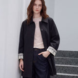 Embroidered Cuff Cotton Linen Coat