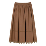 Famecoco Lace-Trim Midi Skirt
