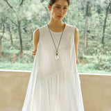 Famecoco Asymmetric Cotton Midi Dress